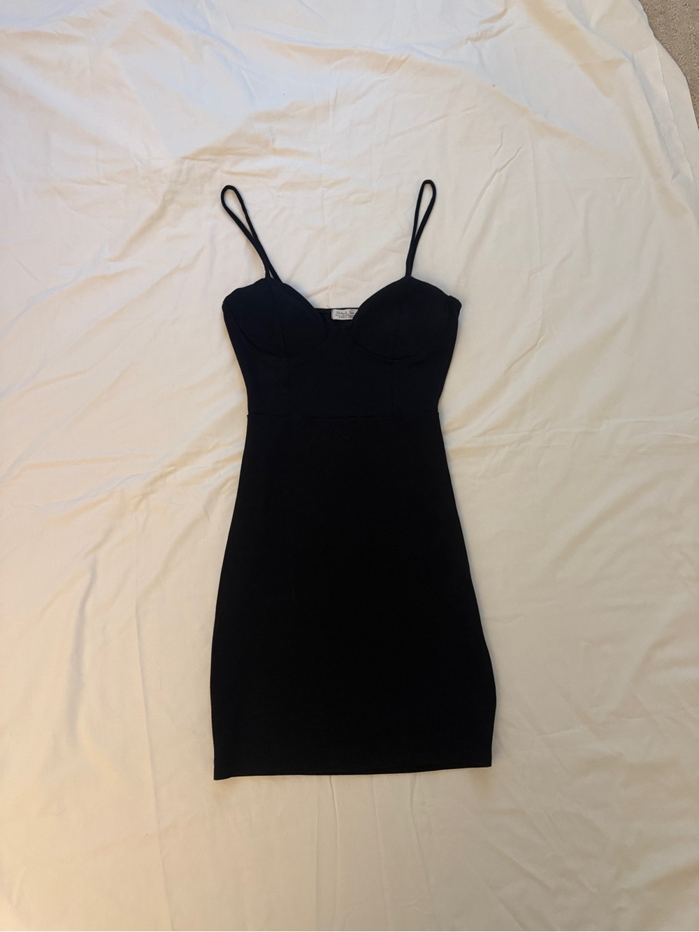 Sleek Black Spaghetti-Strap Midi Dress